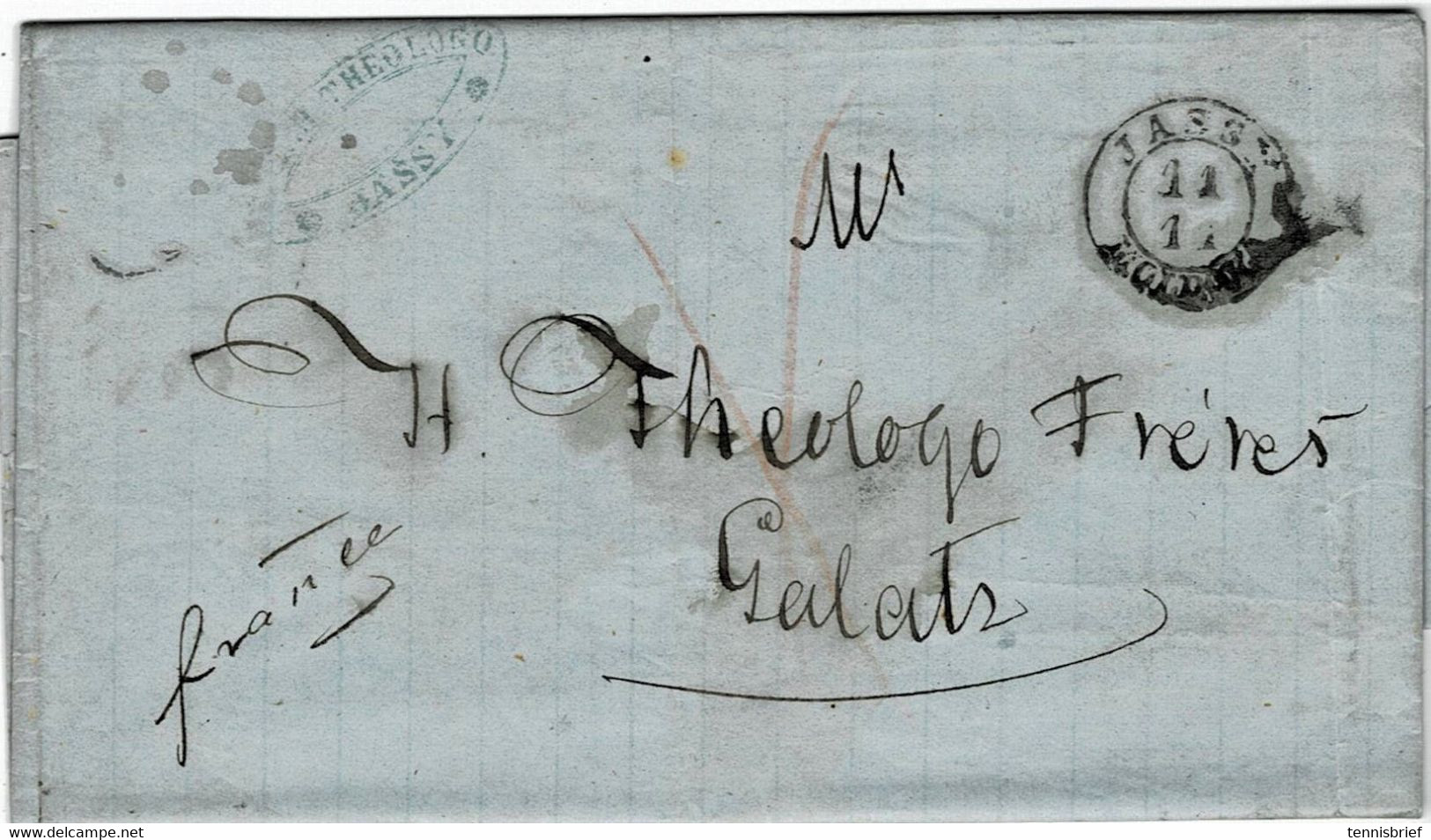 1863, " JASSY - MOLDOVA " To Galatz , A6103 - ...-1858 Vorphilatelie