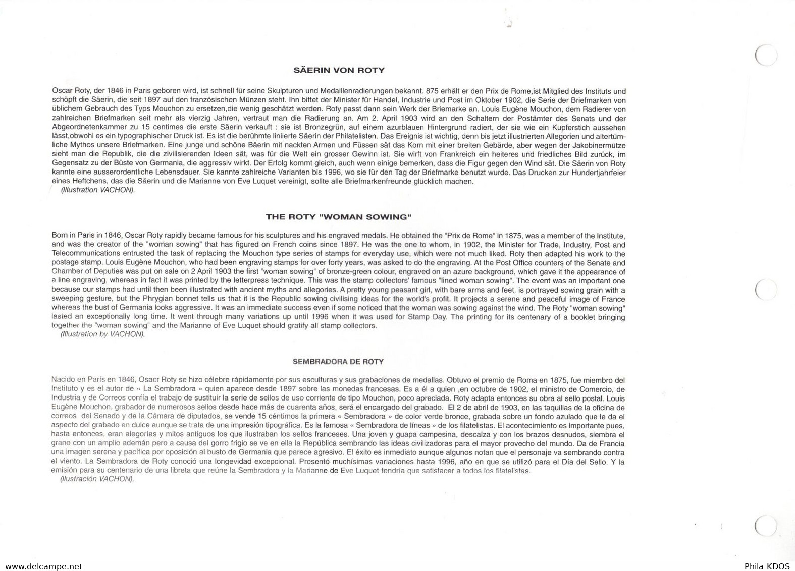 &#9989; " 100 ANS DE LA SEMEUSE DE ROTY " Sur Feuillet CEF 1er Jour MULTILINGUE N°té De 2003. N° YT P3619. Parfait état. - 1997-2004 Marianna Del 14 Luglio