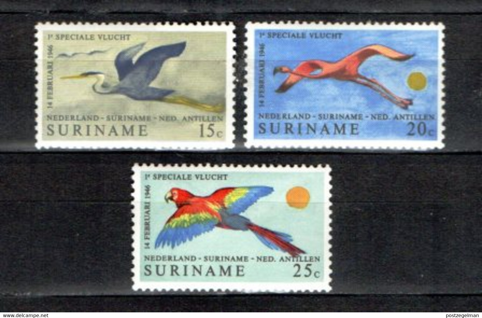 SURINAME, 1971,  MNH Stamp(s , Birds,  NVPH Nr. 553-555,  Scannr. 7780 - Surinam ... - 1975