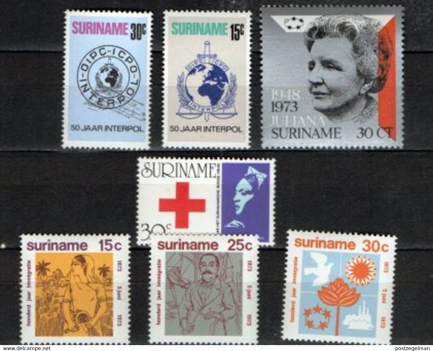 SURINAME, 1973,  MNH Stamp(s , Various Themes, NVPH Nr. 600-606,  Scannr. 7823 - Surinam ... - 1975