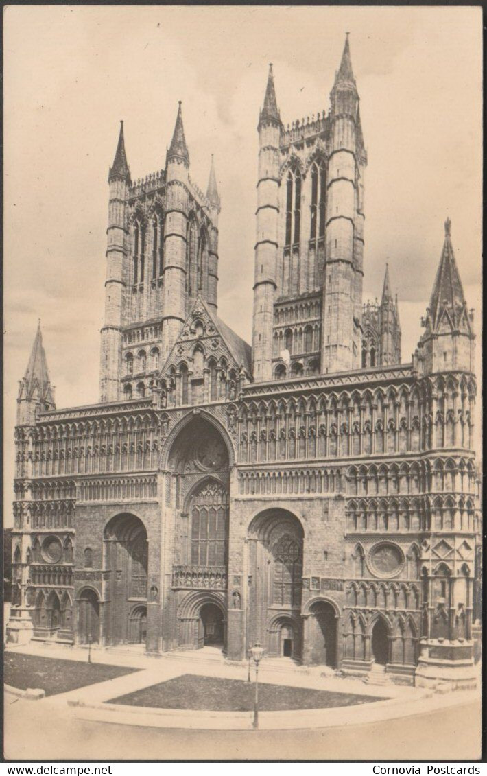 West Front, Lincoln Cathedral, C.1930 - Smith RP Postcard - Lincoln