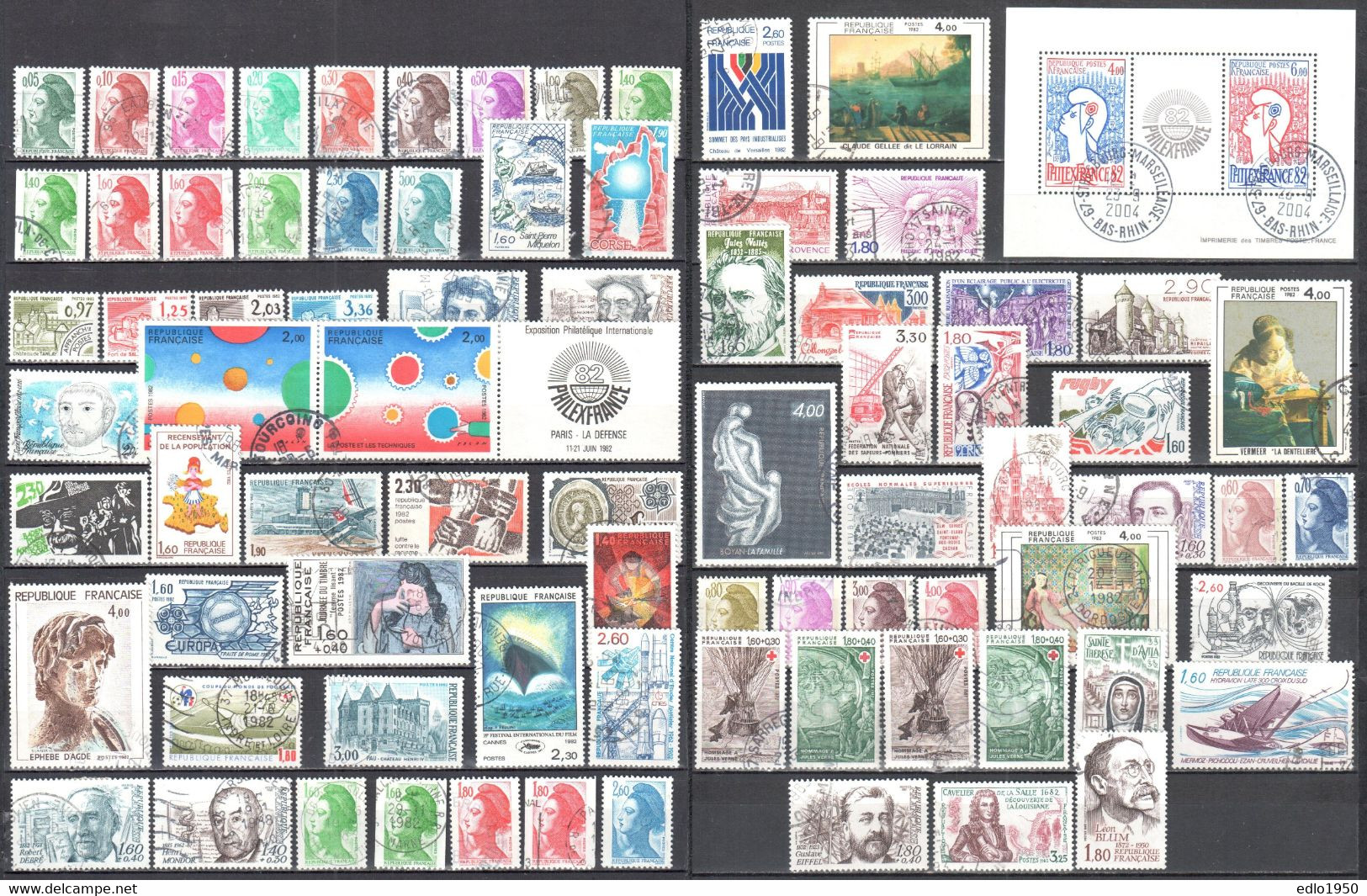 France 1982  Complete Year Set - Used - Oblitéré - 1980-1989