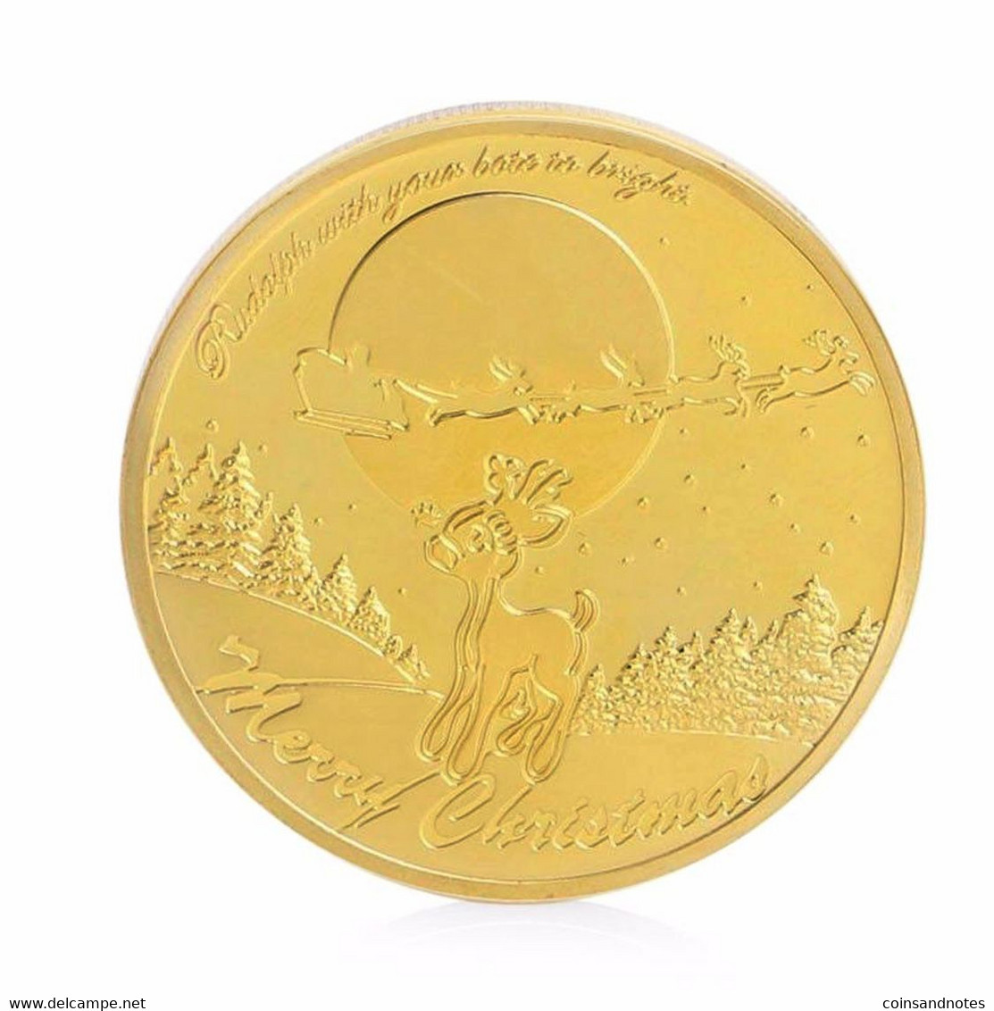 USA Santa Claus - ‘Season’s Greetings' - Limited Edition Gold Plated Coin - UNC - Other - America