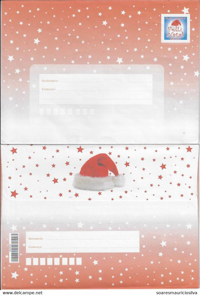 Brazil 2000s Postal Stationery Cover Merry Christmas And Hat Star Background Unused - Enteros Postales