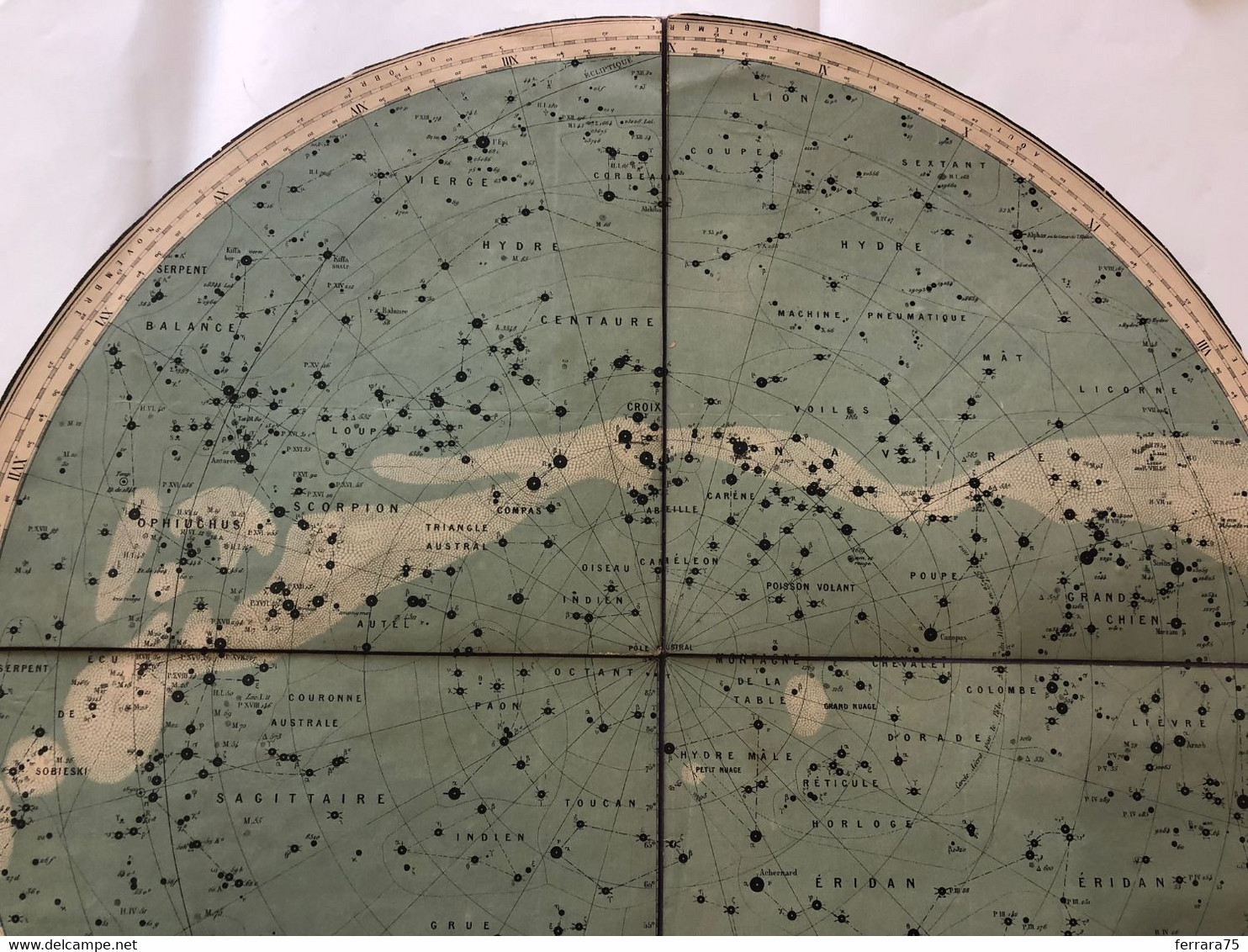 LOTTO DI TRE MAPPE ASTRONOMIA STELLE PLANISFERO AVIAZIONE CAMILLE FLAMMARION.