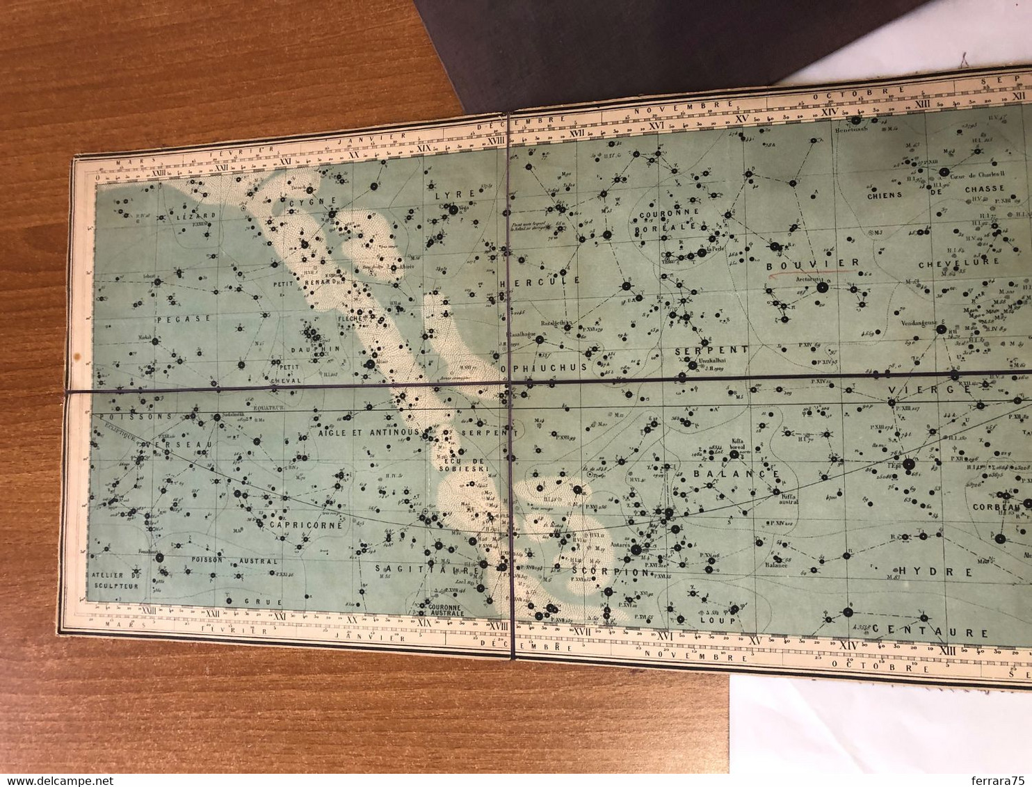 LOTTO DI TRE MAPPE ASTRONOMIA STELLE PLANISFERO AVIAZIONE CAMILLE FLAMMARION.