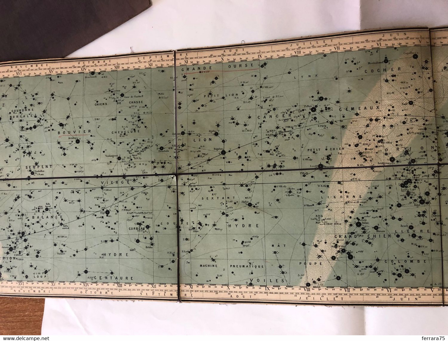 LOTTO DI TRE MAPPE ASTRONOMIA STELLE PLANISFERO AVIAZIONE CAMILLE FLAMMARION.