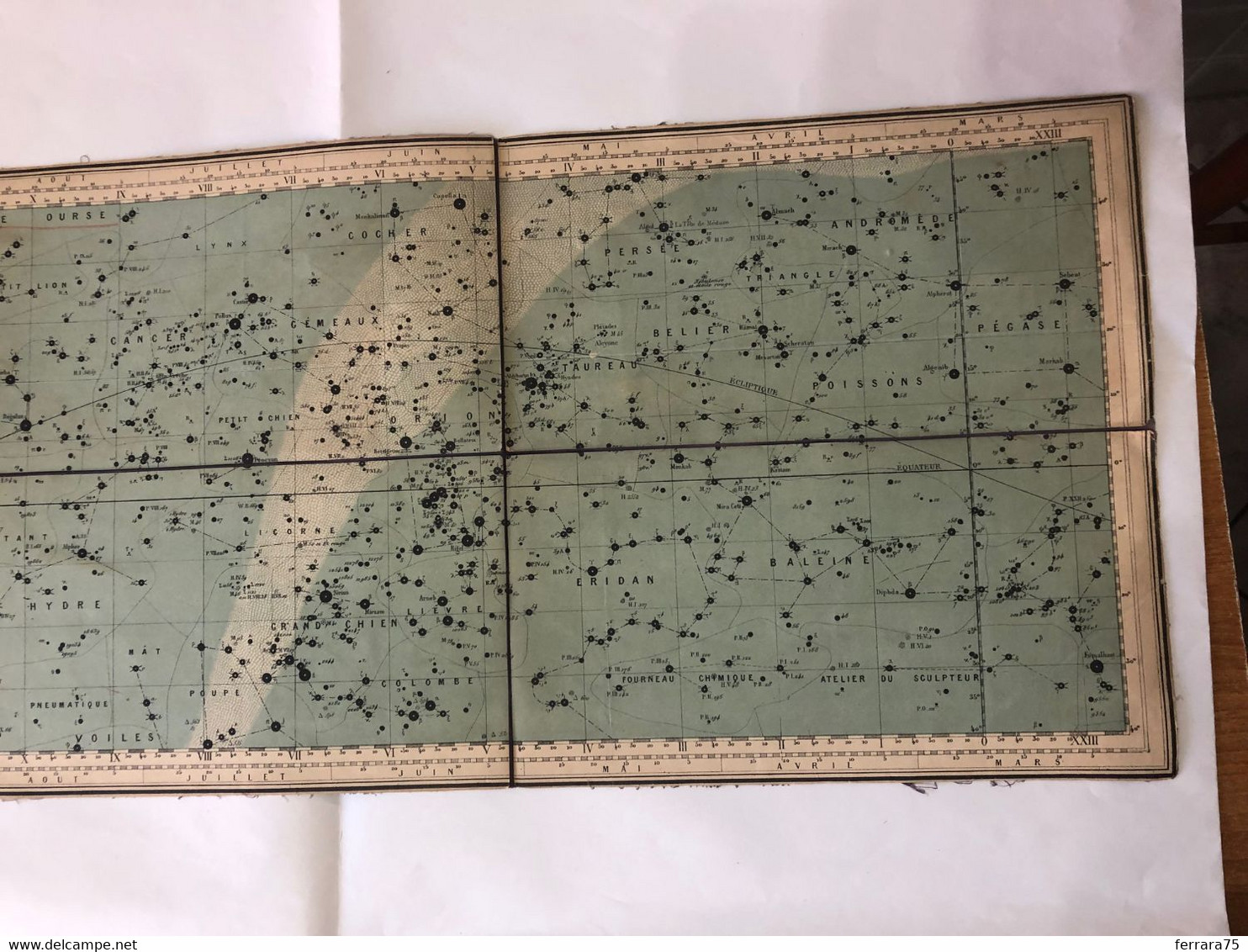 LOTTO DI TRE MAPPE ASTRONOMIA STELLE PLANISFERO AVIAZIONE CAMILLE FLAMMARION.