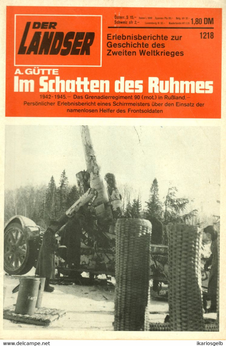 LANDSER Zeitschrift " Der Landser " # 1218 Von 1981 Inhalte: Ritterkreuzträger Grenadierregiment 80 In Russland - 5. Guerras Mundiales