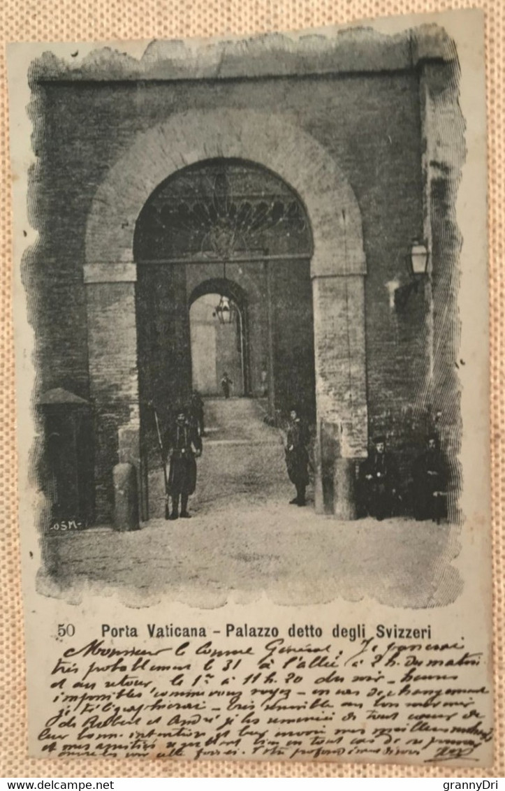 Le Vatican 1911 Porte D Entree Gardes Suisses Guerite -dos Simple - Vatican