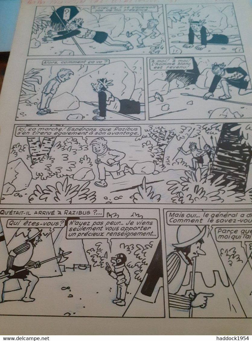 Bibi Fricotin Chez Les AZTEQUES Pierre Lacroix 1962 - Planches Et Dessins - Originaux