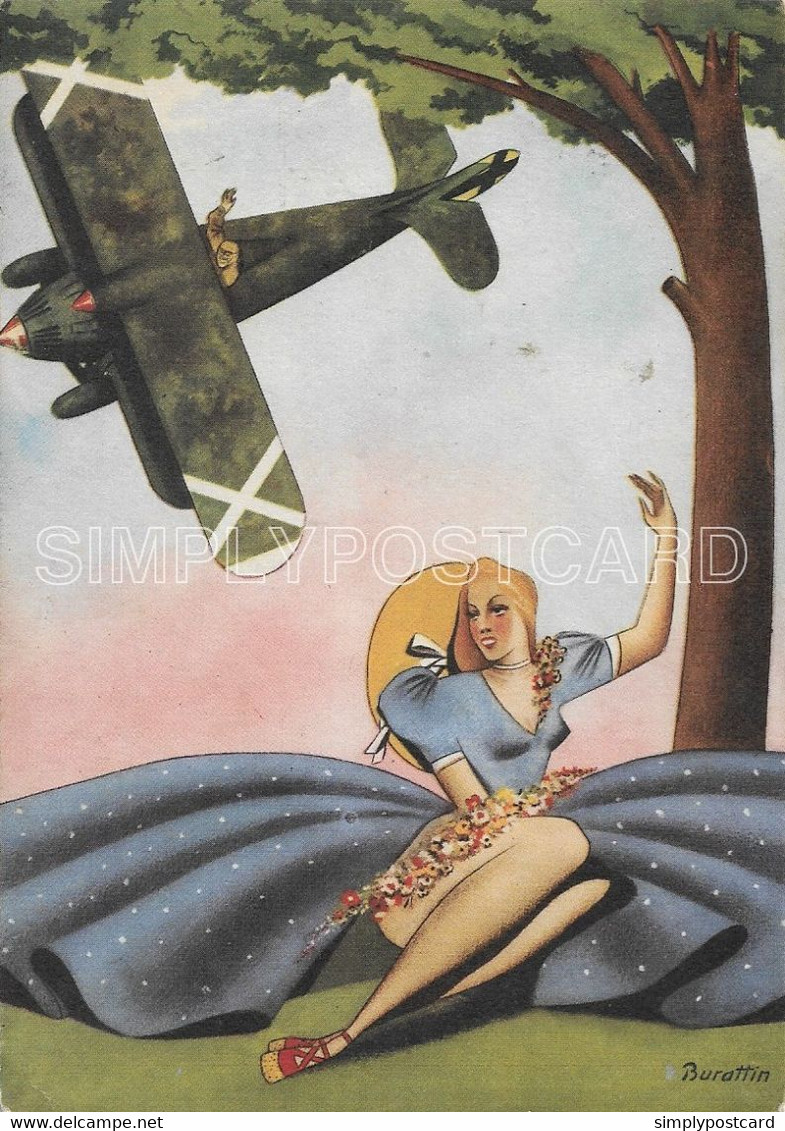 AK OLD POSTCARD - WW2 - AVIAZIONE - ILL. BURATTIN - VIAGGIATA 1943 -  F25 - War 1939-45