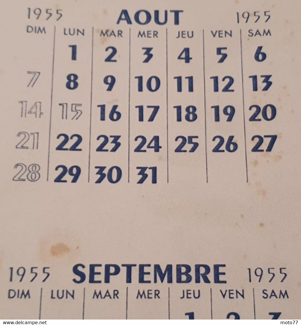 Buvard 789 CALENDRIER - Laboratoire -Ecriture Inversée-Etat D'usage:voir Photos-15.5x23.5cm Fermé Environ- 08 Et 09-1955 - Produits Pharmaceutiques