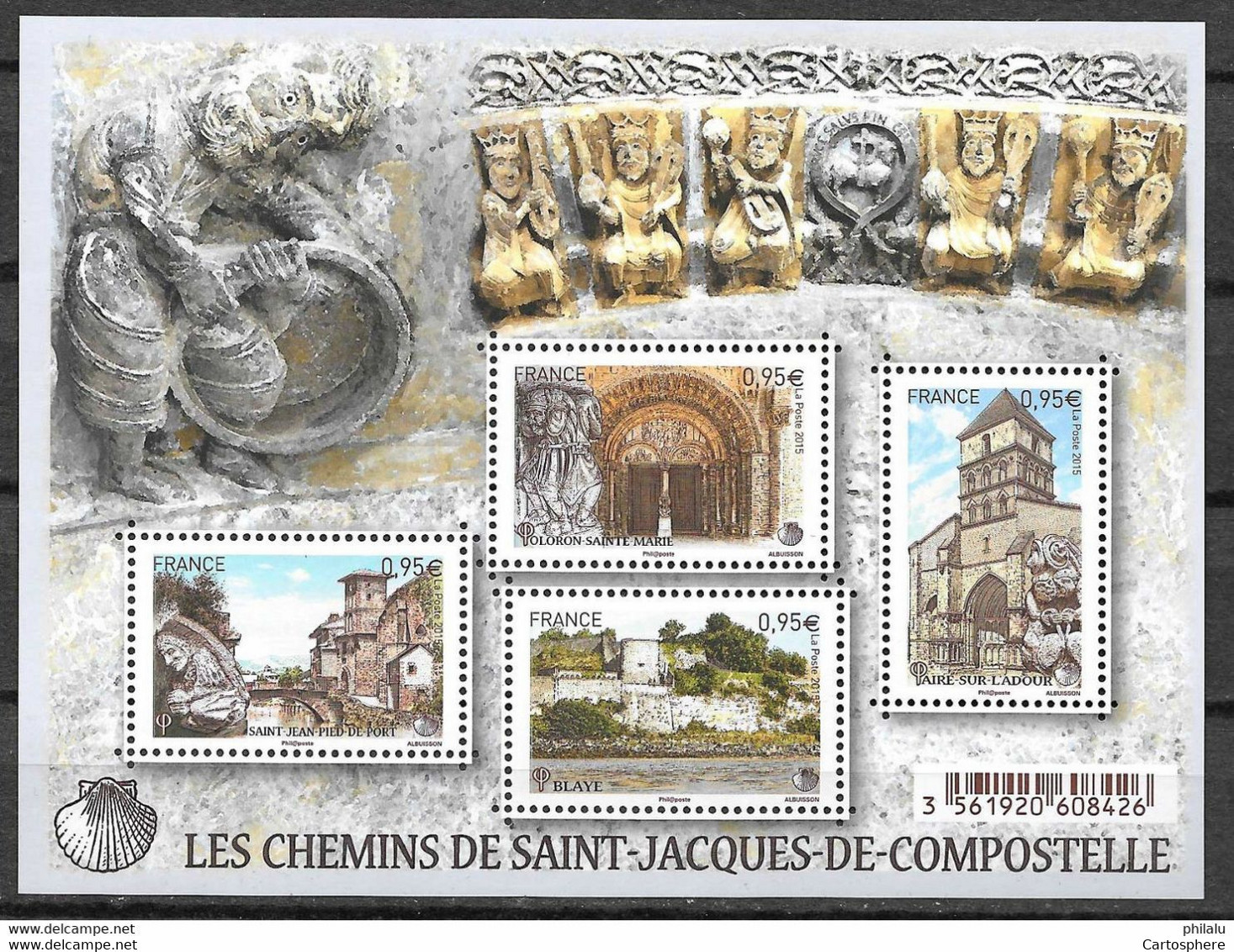 FRANCE F4949 Chemins De Saint Jacques De Compostelle Blaye Oloron Sainte Marie Aire Sur L'Adour Saint Jean Pied De Port - Mint/Hinged