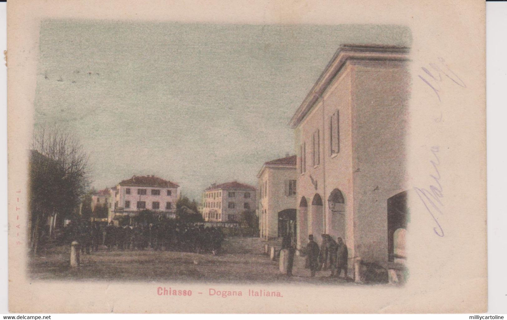 CHIASSO COMO DOGANA ITALIANA ANIMATA 1903 BELLA ! - Como