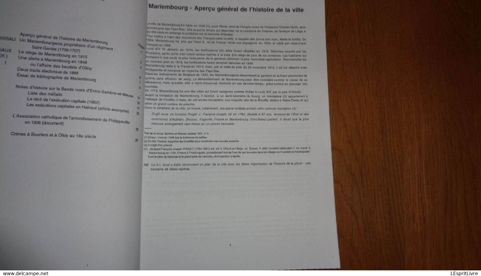 MARIEMBOURG LA BANDE DE L'ENTRE SAMBRE ET MEUSE Régionalisme Hainaut Crimes à Bourlers Et Olloy Faits Divers Justice - België