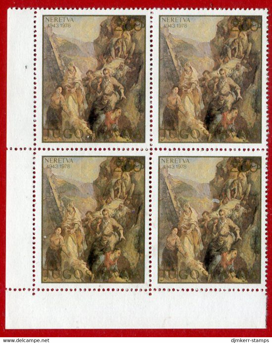 YUGOSLAVIA 1978 Battle Of Neretva Block Of 4 MNH / **.  Michel 1754 - Unused Stamps