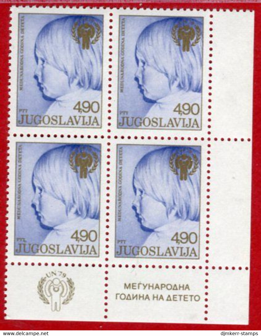 YUGOSLAVIA 1979 International Children's Year Block Of 4 MNH / **.  Michel 1779 - Unused Stamps