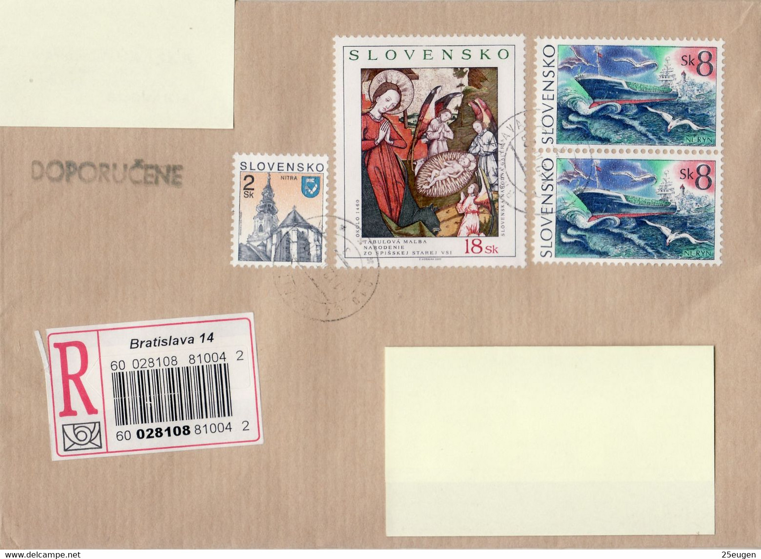 SLOVAKIA REGISTERED COVER SENT TO POLAND 2000 - Covers & Documents