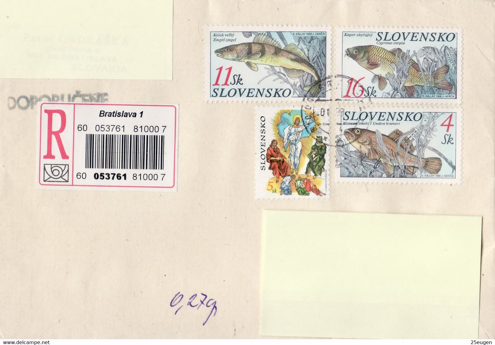 SLOVAKIA REGISTERED COVER SENT TO POLAND 1999 - Lettres & Documents