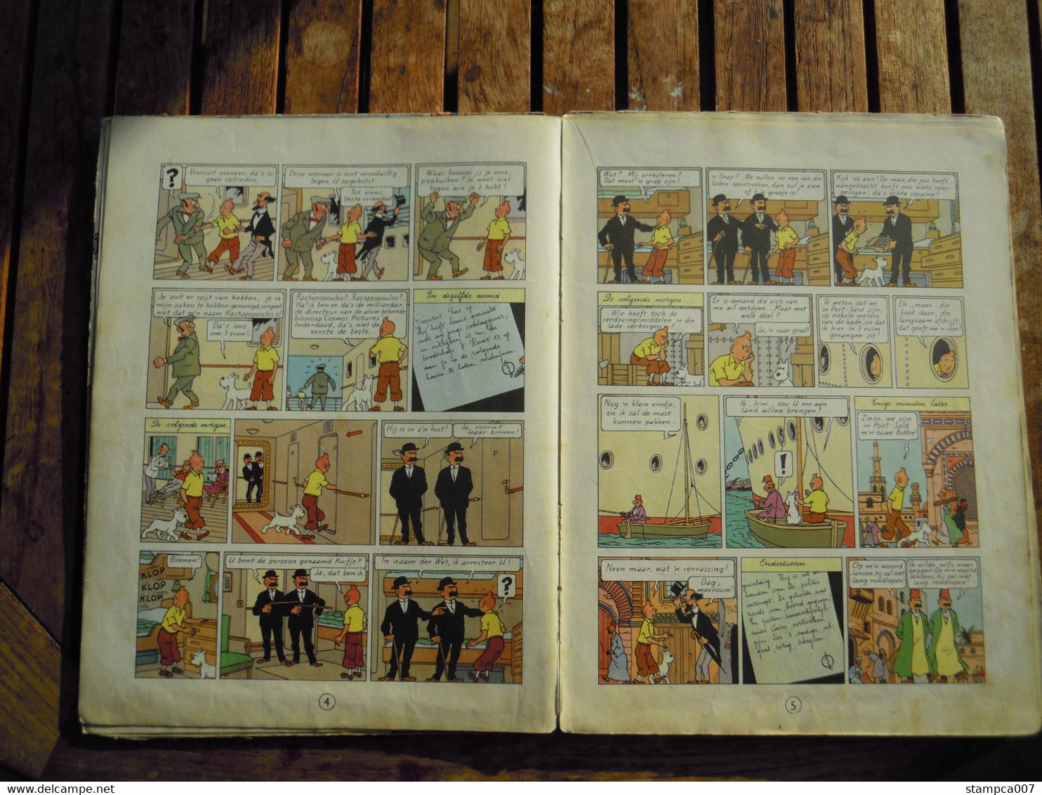 1955 EERSTE KLEURENDRUK : Strip BD Comic Cartoon Kuifje Tintin Hergé Sigaren van de Farao