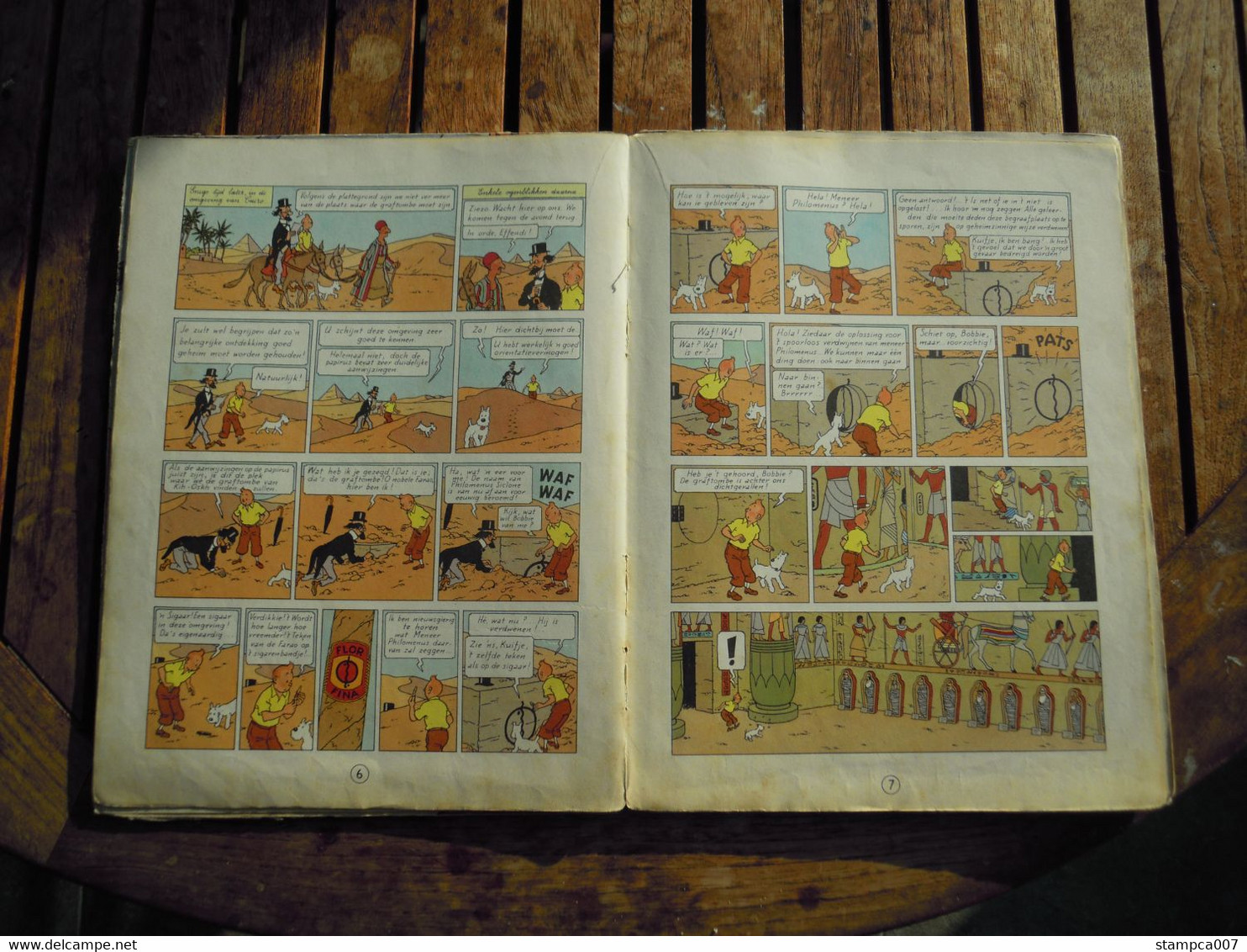 1955 EERSTE KLEURENDRUK : Strip BD Comic Cartoon Kuifje Tintin Hergé Sigaren van de Farao