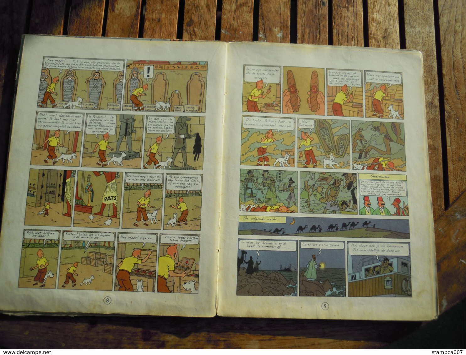 1955 EERSTE KLEURENDRUK : Strip BD Comic Cartoon Kuifje Tintin Hergé Sigaren van de Farao