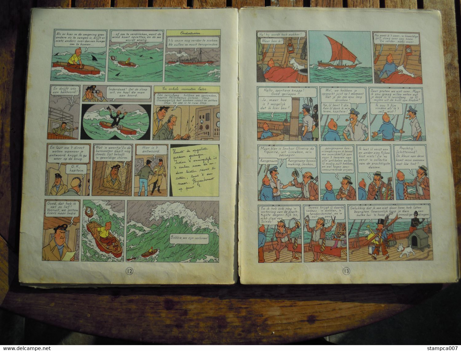 1955 EERSTE KLEURENDRUK : Strip BD Comic Cartoon Kuifje Tintin Hergé Sigaren van de Farao