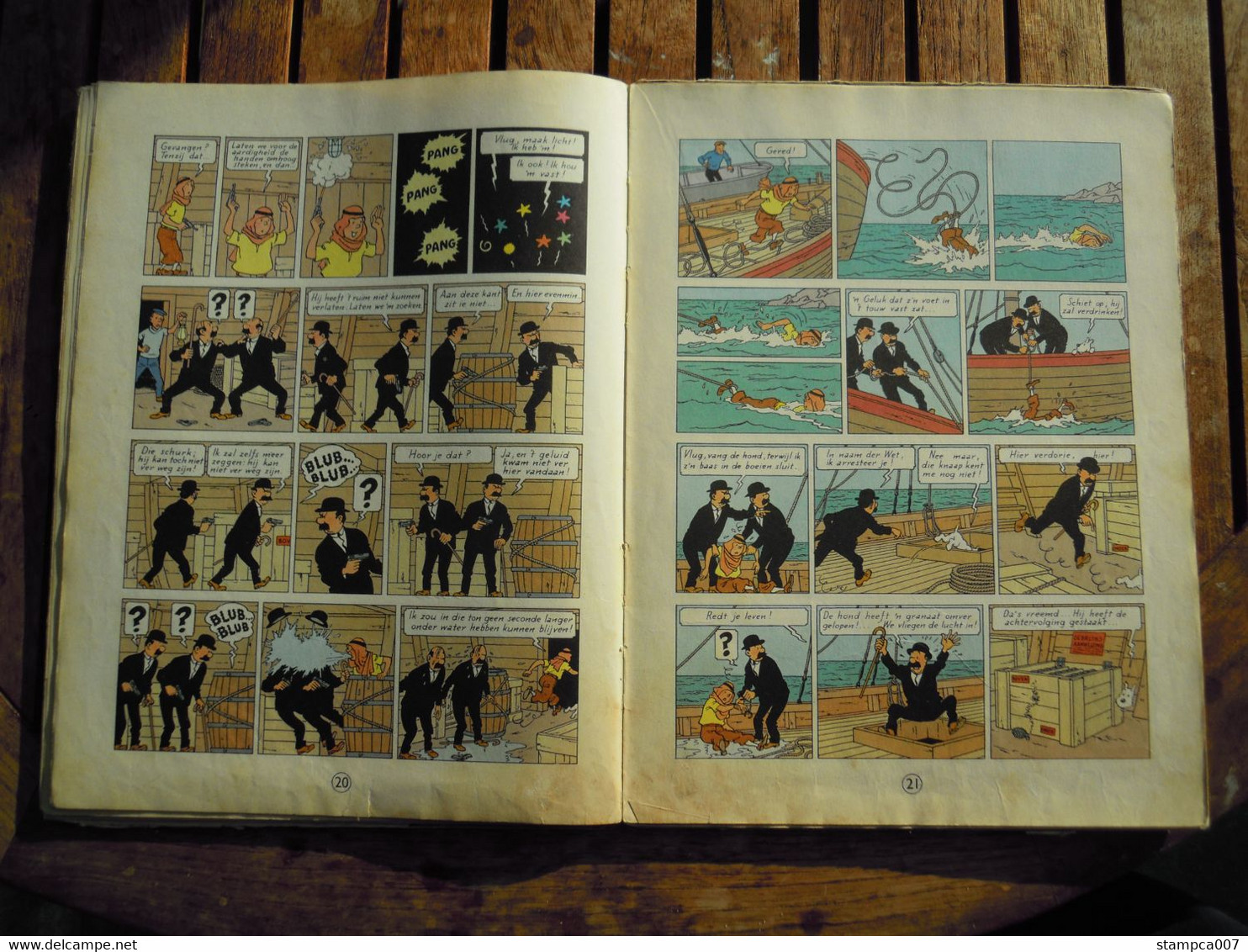 1955 EERSTE KLEURENDRUK : Strip BD Comic Cartoon Kuifje Tintin Hergé Sigaren van de Farao