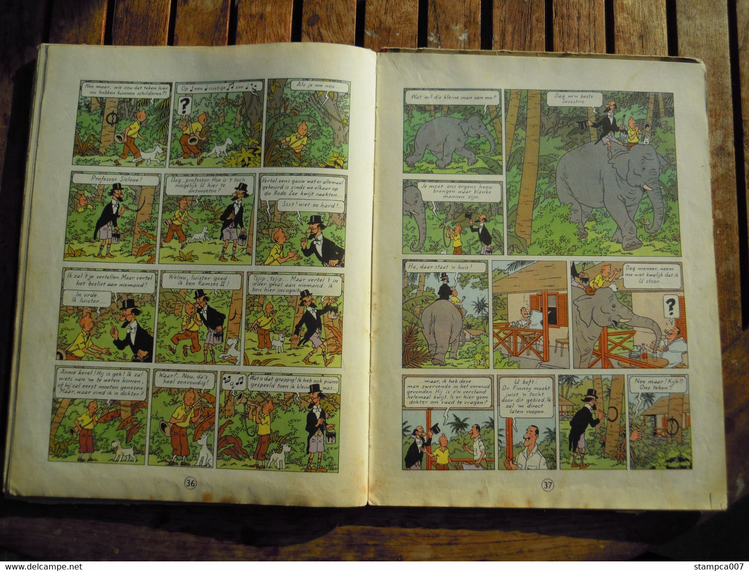 1955 EERSTE KLEURENDRUK : Strip BD Comic Cartoon Kuifje Tintin Hergé Sigaren van de Farao