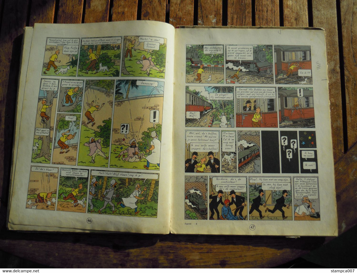 1955 EERSTE KLEURENDRUK : Strip BD Comic Cartoon Kuifje Tintin Hergé Sigaren van de Farao