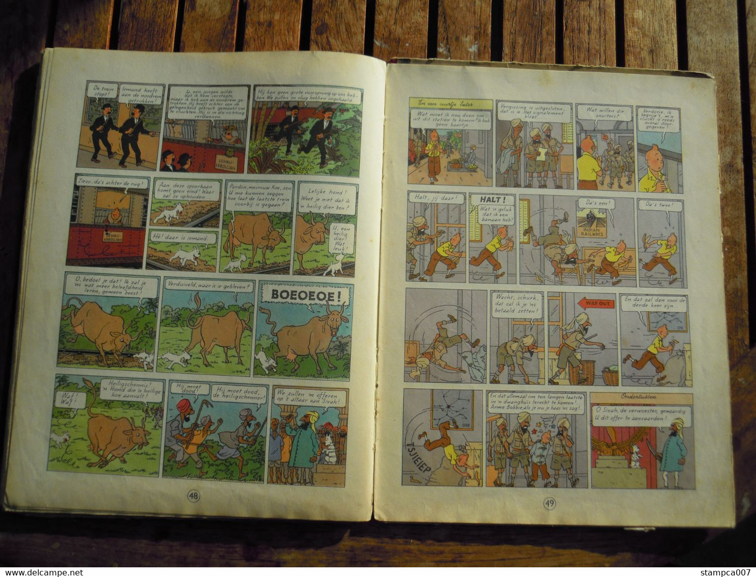 1955 EERSTE KLEURENDRUK : Strip BD Comic Cartoon Kuifje Tintin Hergé Sigaren van de Farao