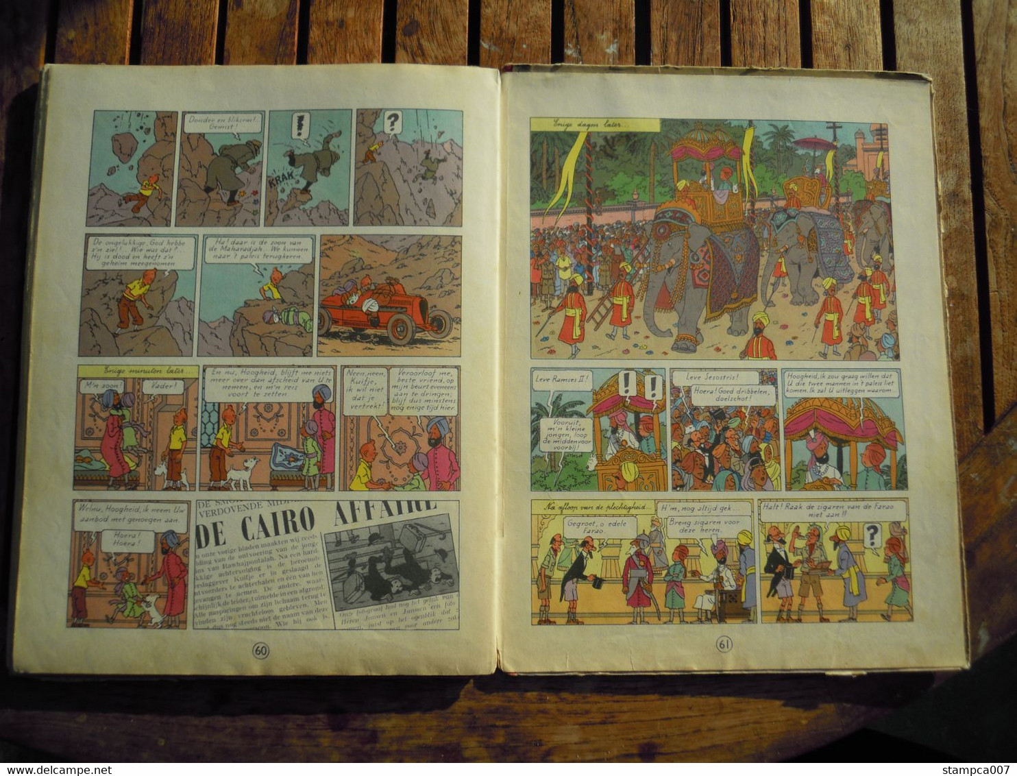 1955 EERSTE KLEURENDRUK : Strip BD Comic Cartoon Kuifje Tintin Hergé Sigaren van de Farao