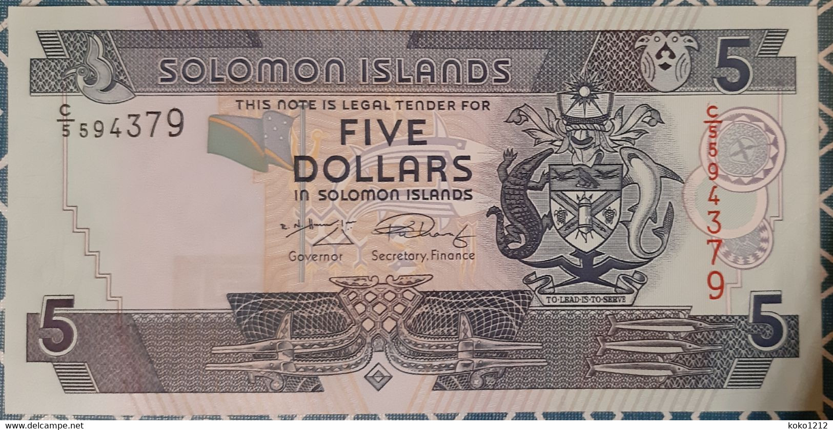 Solomon Islands $5 N.D. UNC - Salomons