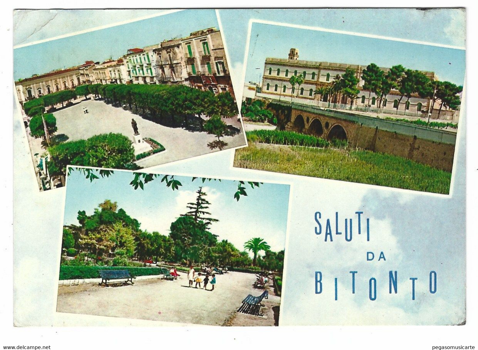 13.051 - SALUTI DA BITONTO 3 VEDUTE ANIMATA 1963 - Bitonto