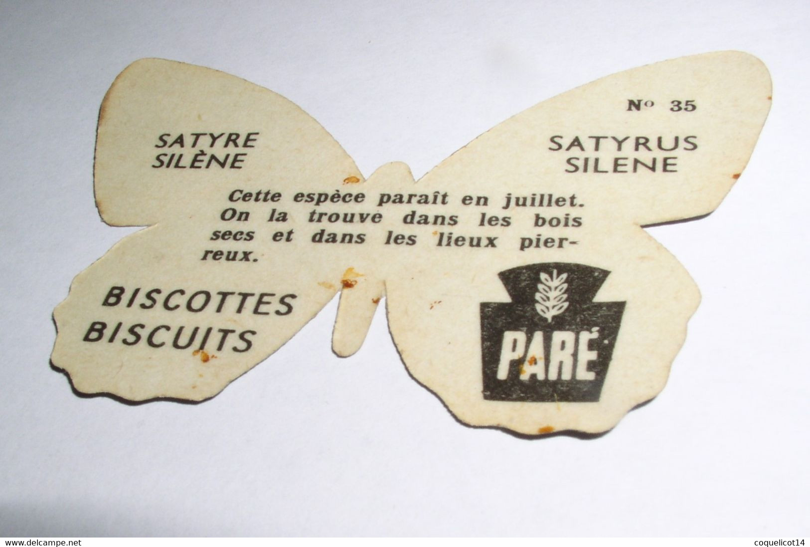 Biscottes Biscuits Paré Découpis Papillon N°35 Satyre Silène - Tiere