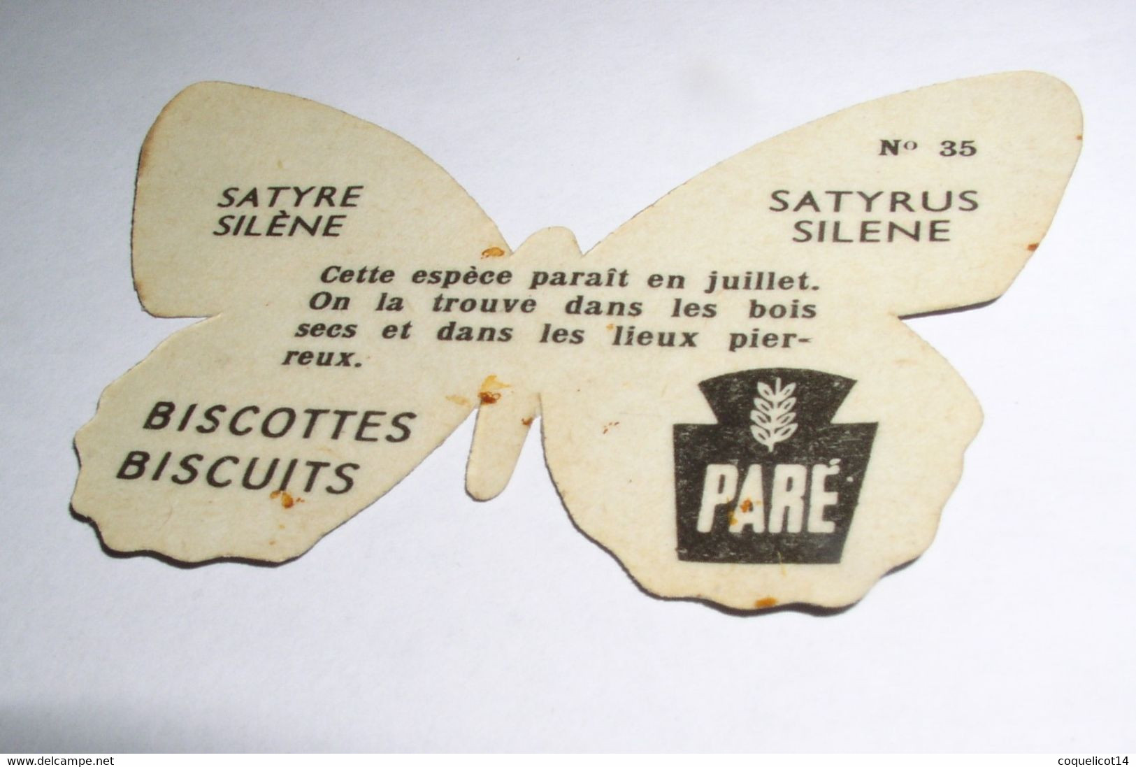 Biscottes Biscuits Paré Découpis Papillon N°35 Satyre Silène - Animali