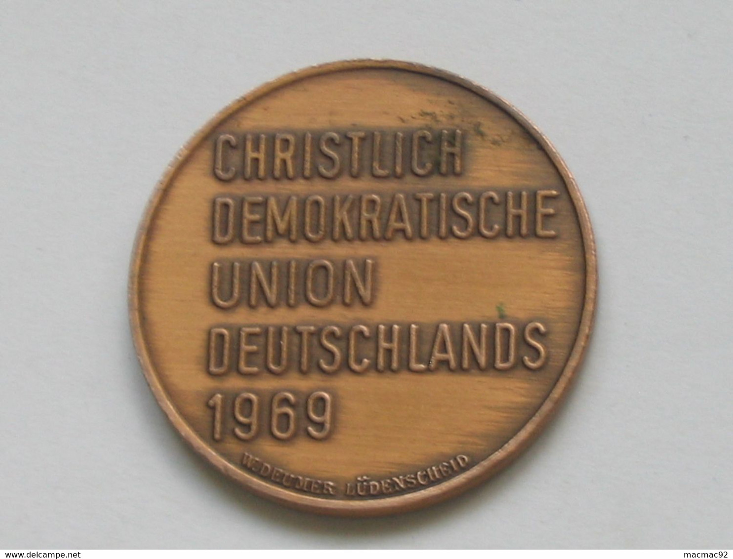 Médaille Kurt Georg KIesinger -   **** EN ACHAT IMMEDIAT   **** - Firma's