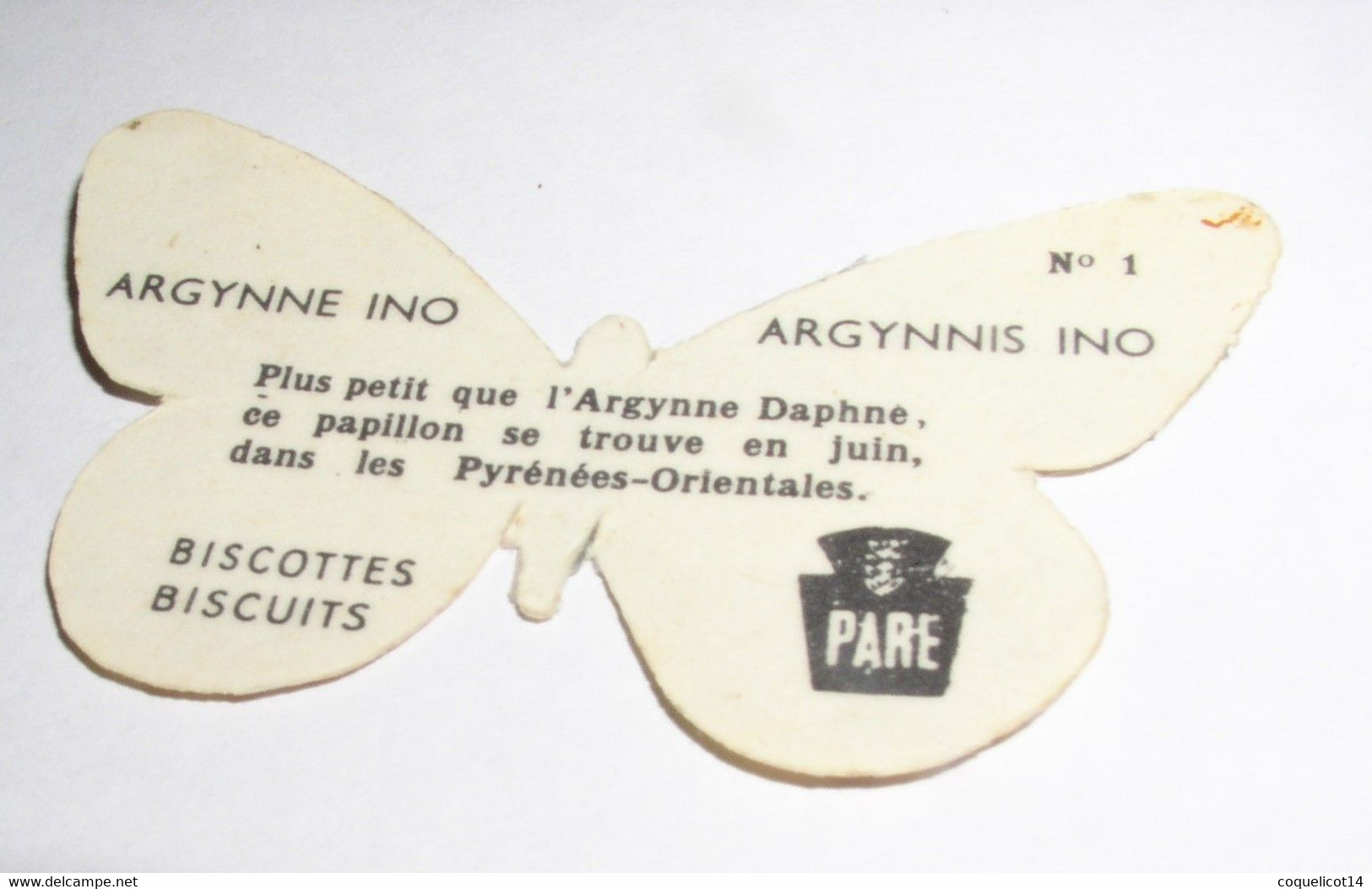 Biscottes Biscuits Paré Découpis Papillon N°1 Argynne Ino - Tiere