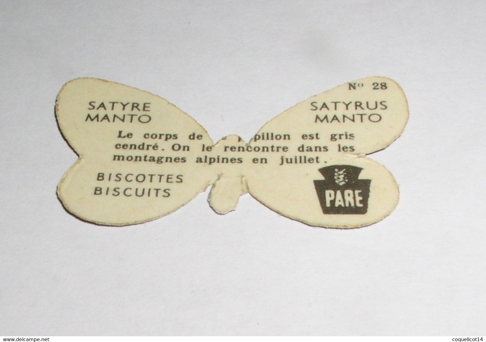 Biscottes Biscuits Paré Découpis Papillon N°28 Satyre Manto - Dieren