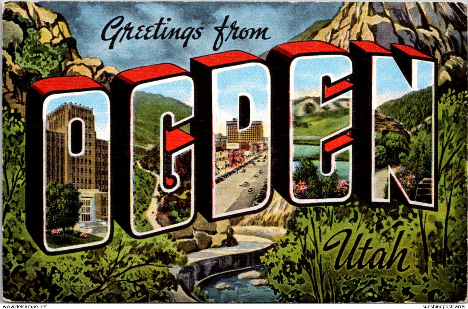 Utah Greetings From Ogden Large Letter Linen 1942 - Ogden