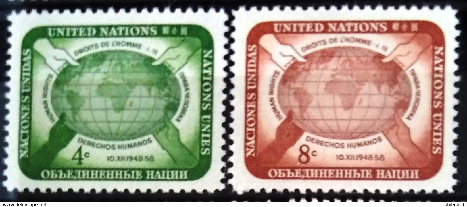 NATIONS-UNIS - NEW YORK                   N° 64/65                       NEUF** - Unused Stamps