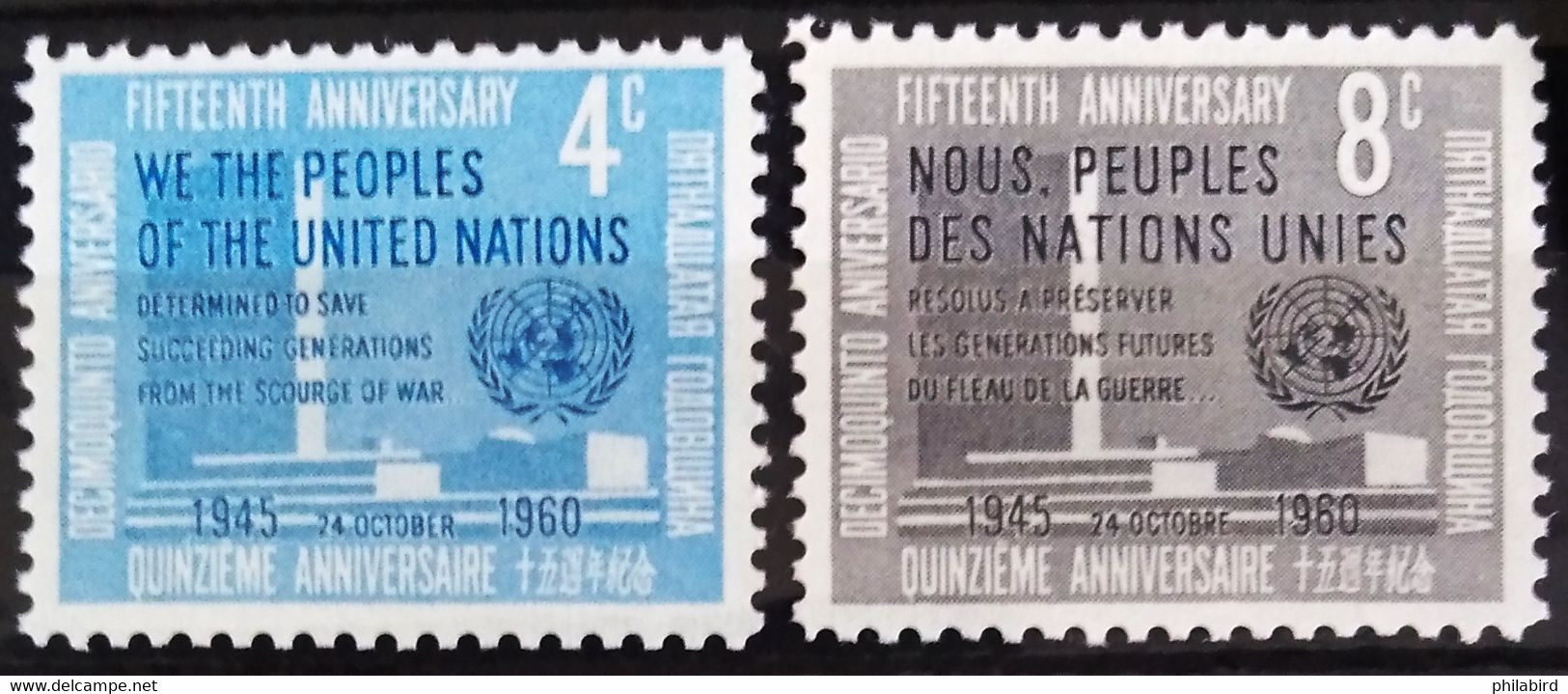 NATIONS-UNIS - NEW YORK                   N° 80/81                     NEUF** - Neufs