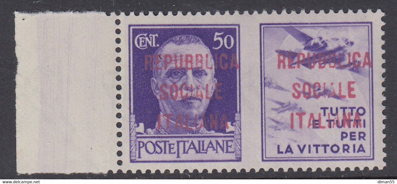 ITALY - R.S.I. - Prop. Di Guerra Emiss. Di Firenze Sass N. 47 (Lilla Carminio) Cv 1500 Euro - MNH** Gomma Integra - Propagande De Guerre