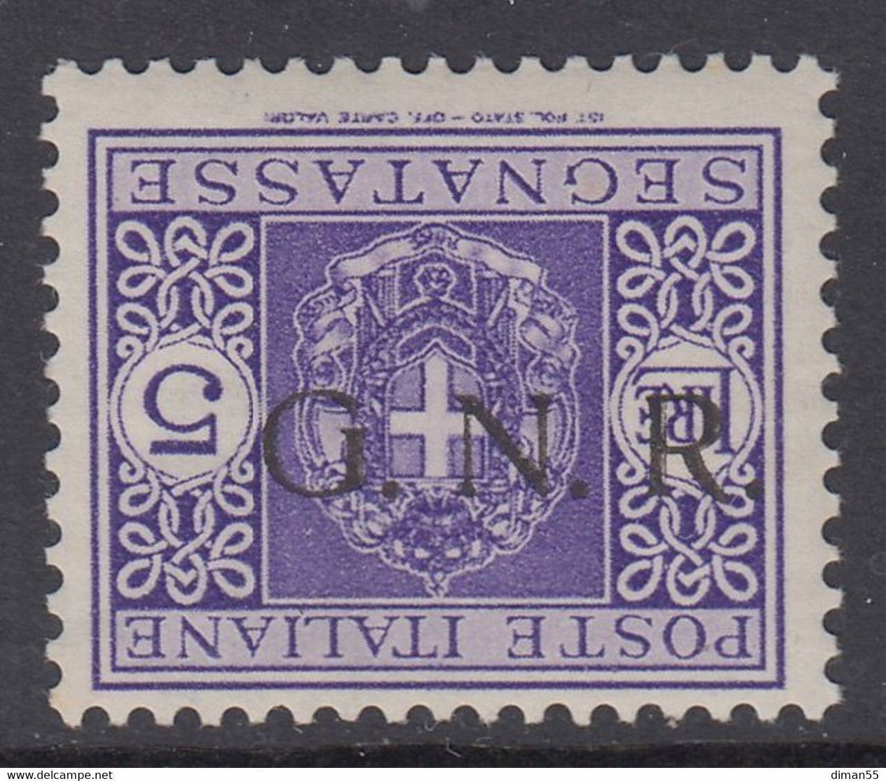 Italy - 1944 R.S.I. - Tax N.57a (Verona) - Cat. 1800 Euro - SOPRASTAMPA CAPOVOLTA - Firmato - Gomma Integra - MNH** - Postage Due