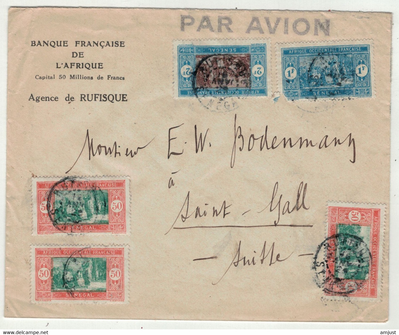 France // Ex-colonies // Sénégal // Lettre Pour La Suisse (Saint-Gall) - Briefe U. Dokumente