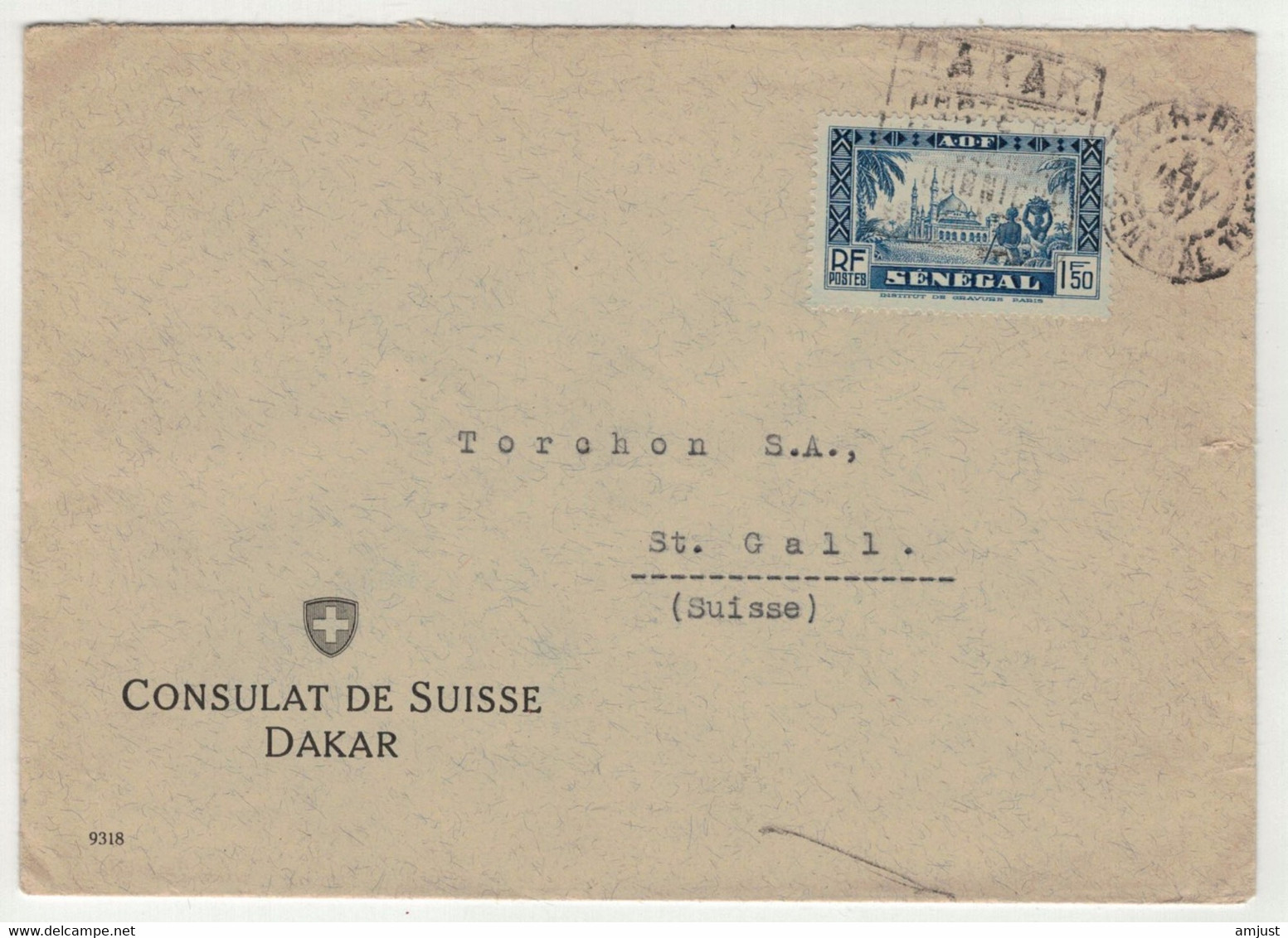 France // Ex-colonies // Sénégal // Lettre Pour La Suisse (Saint-Gall) - Covers & Documents