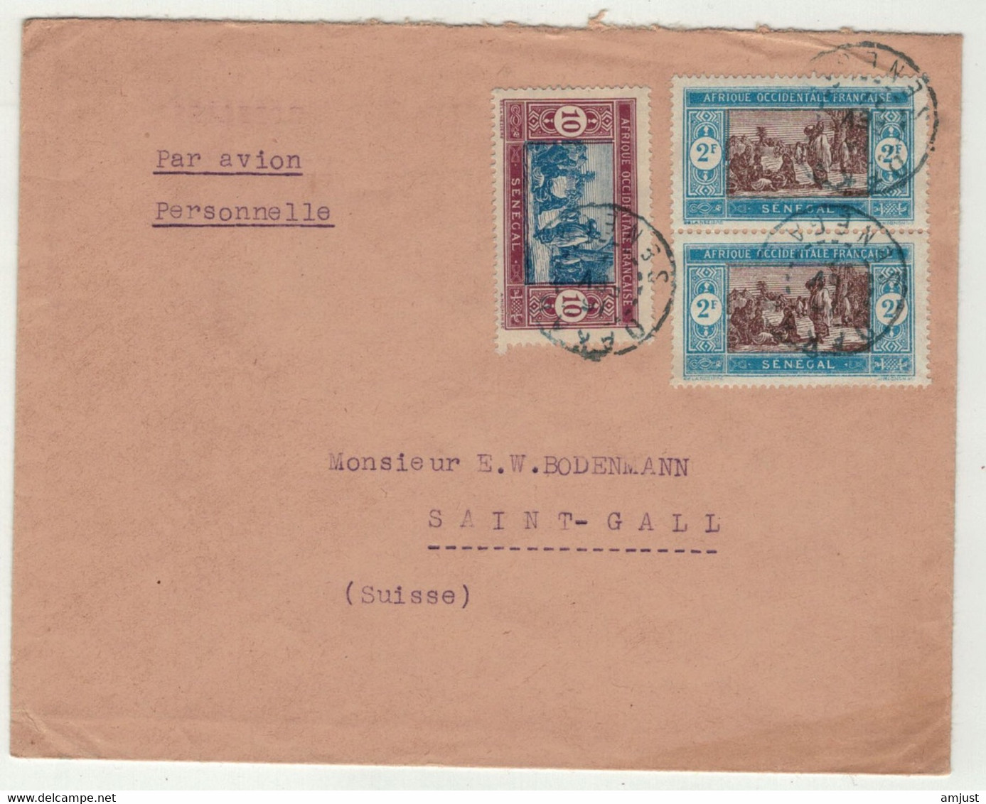 France // Ex-colonies // Sénégal // Lettre Pour La Suisse (Saint-Gall) - Storia Postale