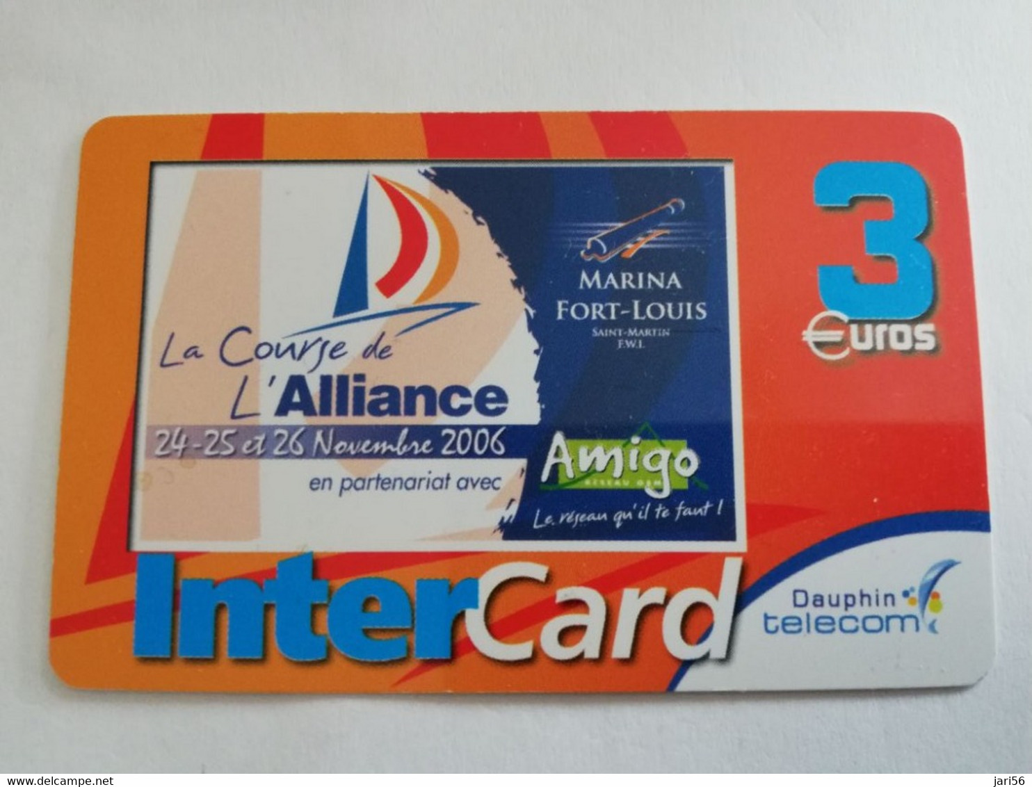 ST MARTIN / INTERCARD  3 EURO    LE COURSE DE ALLIANCE          NO 155   Fine Used Card    ** 6604 ** - Antillen (Französische)