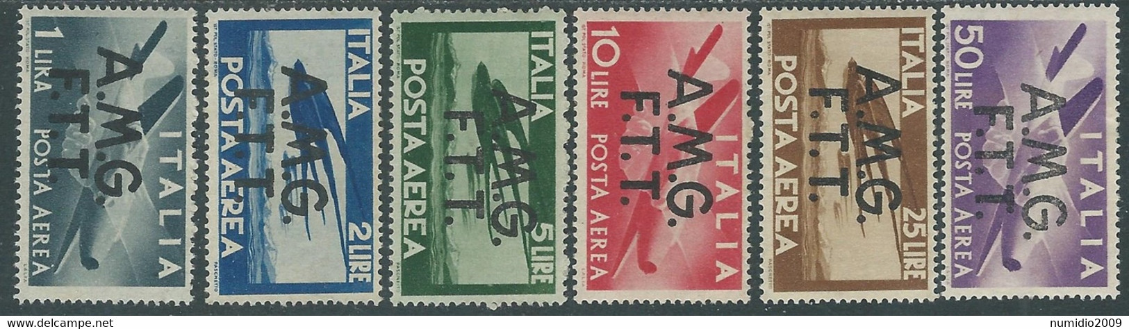 1947 TRIESTE A POSTA AEREA DEMOCRATICA 6 VALORI MH * - P23-2 - Posta Aerea